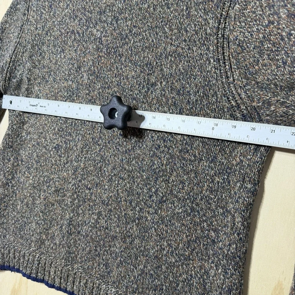 7 Diamonds Mens Sweater Large Knit Crewneck Gray Brown Blue‎ Wool Blend Casual